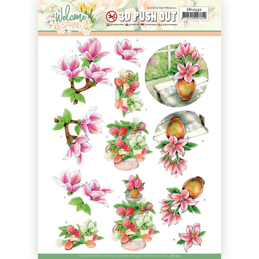 3D Push Out - Jeanine's Design - Welcome Spring - Pink Magnolia Arts & Crafts Couture Creations