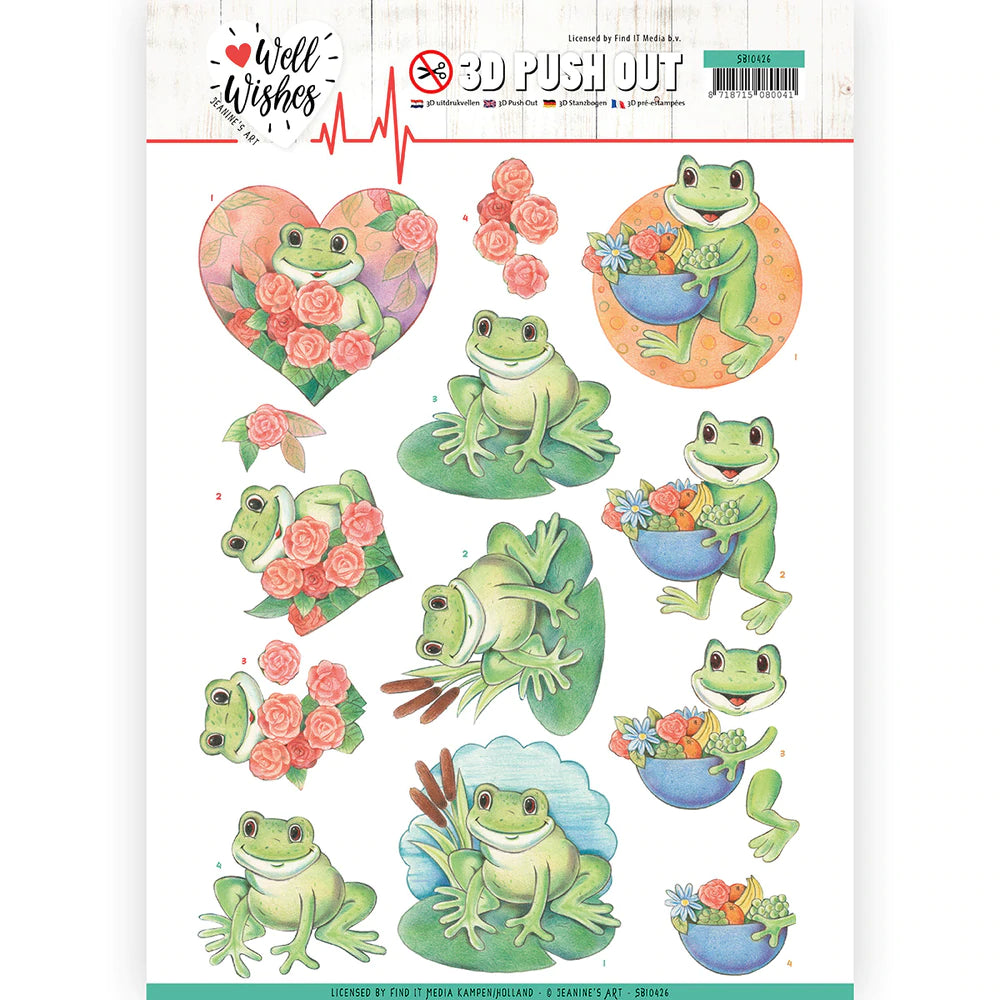 3D Push Out - Jeanine's Design - Well Wishes - Frogs Arts & Crafts Couture Creations