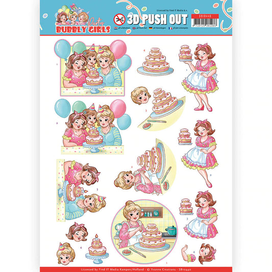 3D Push Out - Yvonne Creations - Bubbly Girls - Party Arts & Crafts Couture Creations