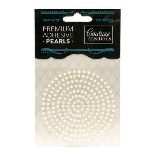 3mm Self Adhesive Pearls -Chiffon Cream (209pc) Arts & Crafts Couture Creations