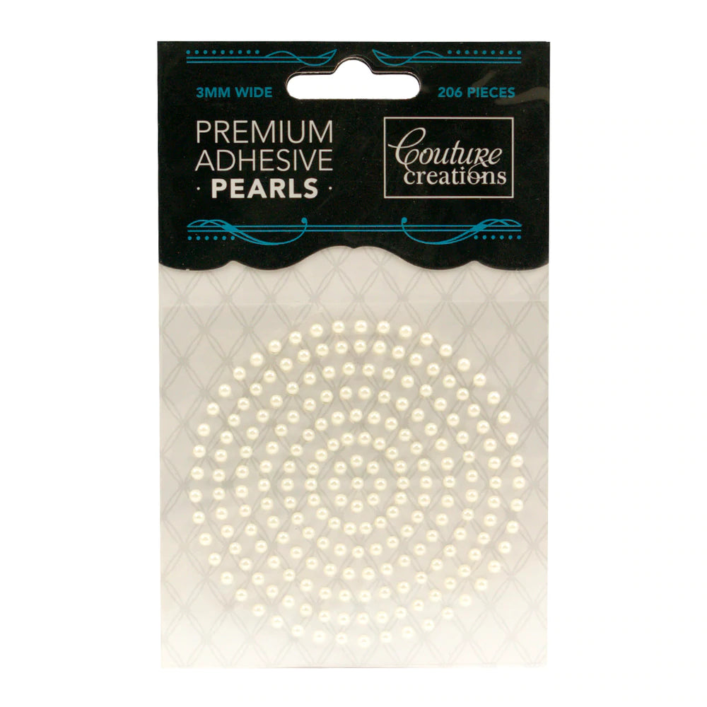 3mm Self Adhesive Pearls -Chiffon Cream (209pc) Arts & Crafts Couture Creations