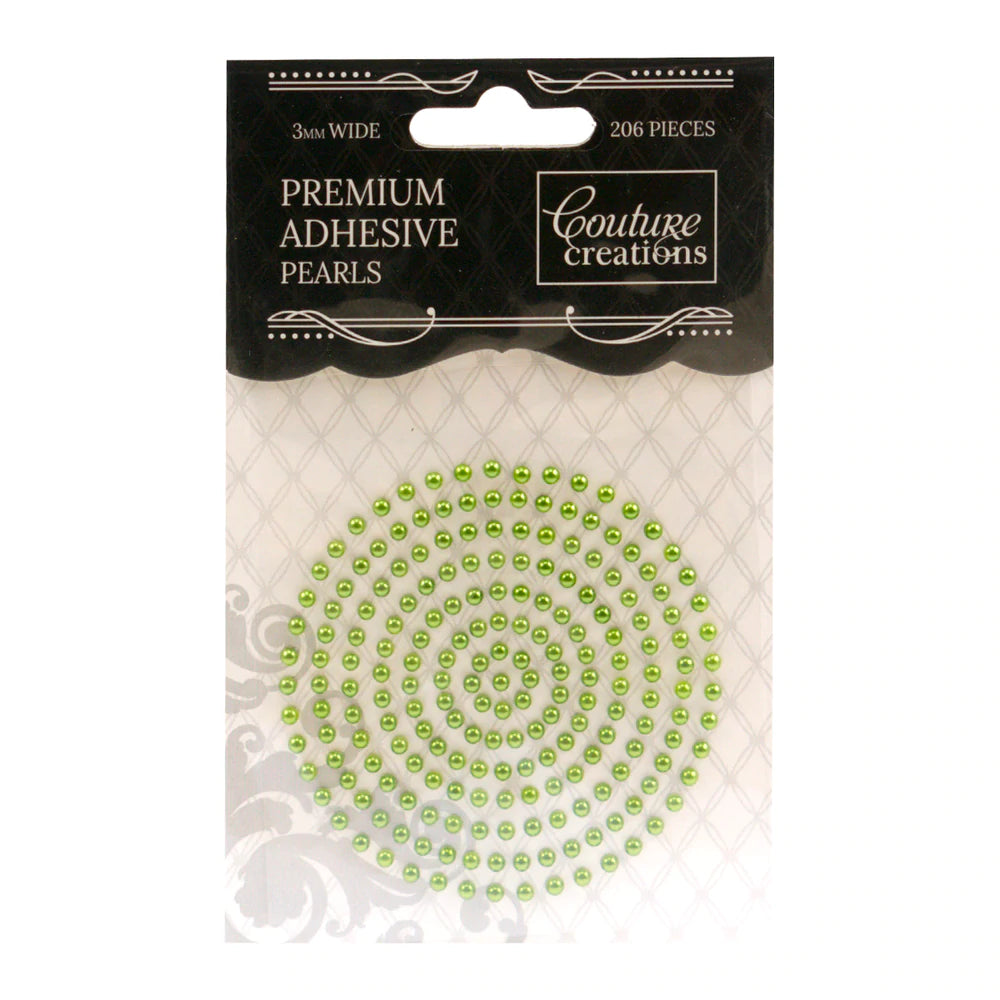 3mm Self Adhesive Pearls -Emerald Green (206 pc) Arts & Crafts Couture Creations