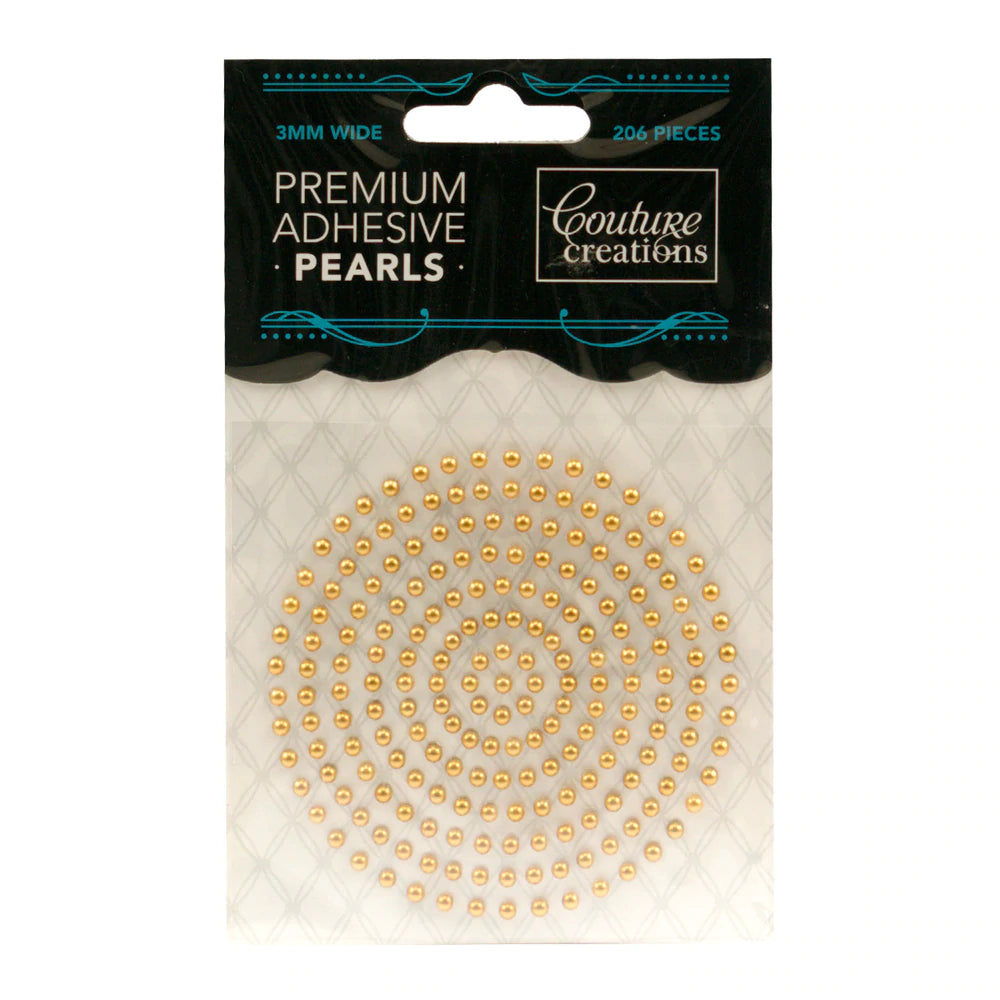 3mm Self Adhesive Pearls -Glamorous Gold (206pc) Arts & Crafts Couture Creations