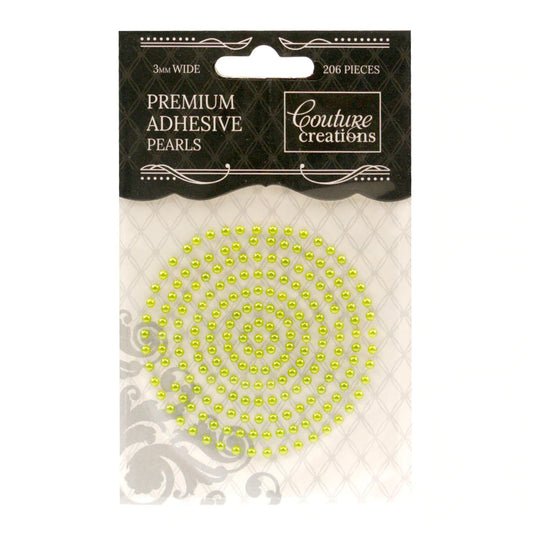 3mm Self Adhesive Pearls -Grass Green (206pc) Arts & Crafts Couture Creations