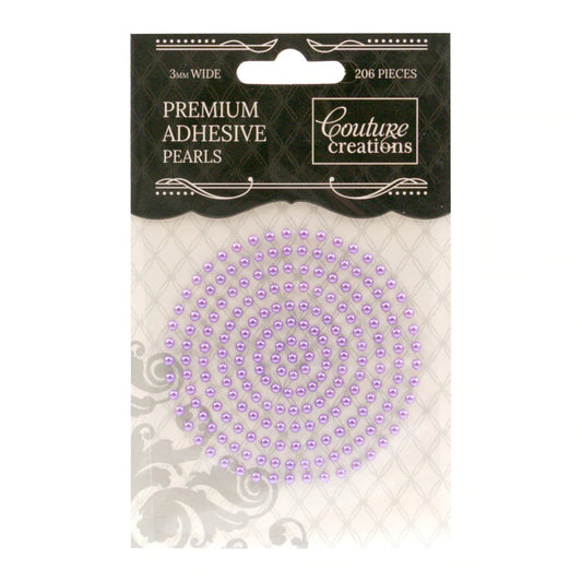 3mm Self Adhesive Pearls -Petunia Purple (206pc) Arts & Crafts Couture Creations