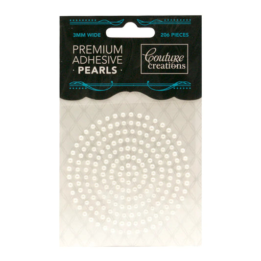 3mm Self Adhesive Pearls -Snow White (206pc) Arts & Crafts Couture Creations