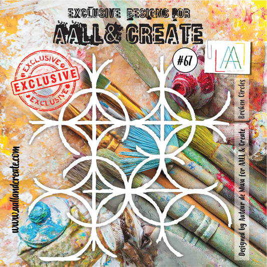 AALL & CREATE - 6X6  Stencil  - Broken Circles #67