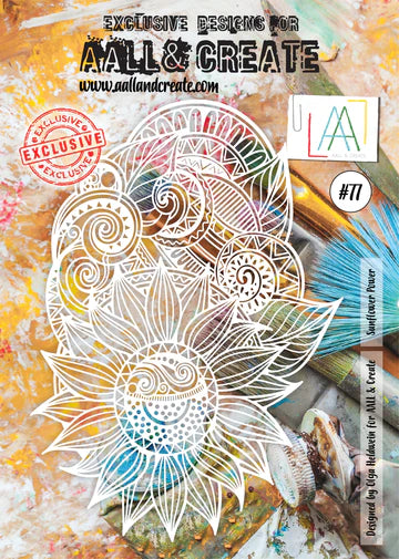 AALL & CREATE - A4 Stencil  - Sunflower Power