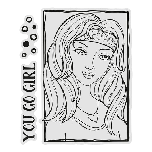 Acrylic Stamps - Couture Creations You Go Girl - Portrait