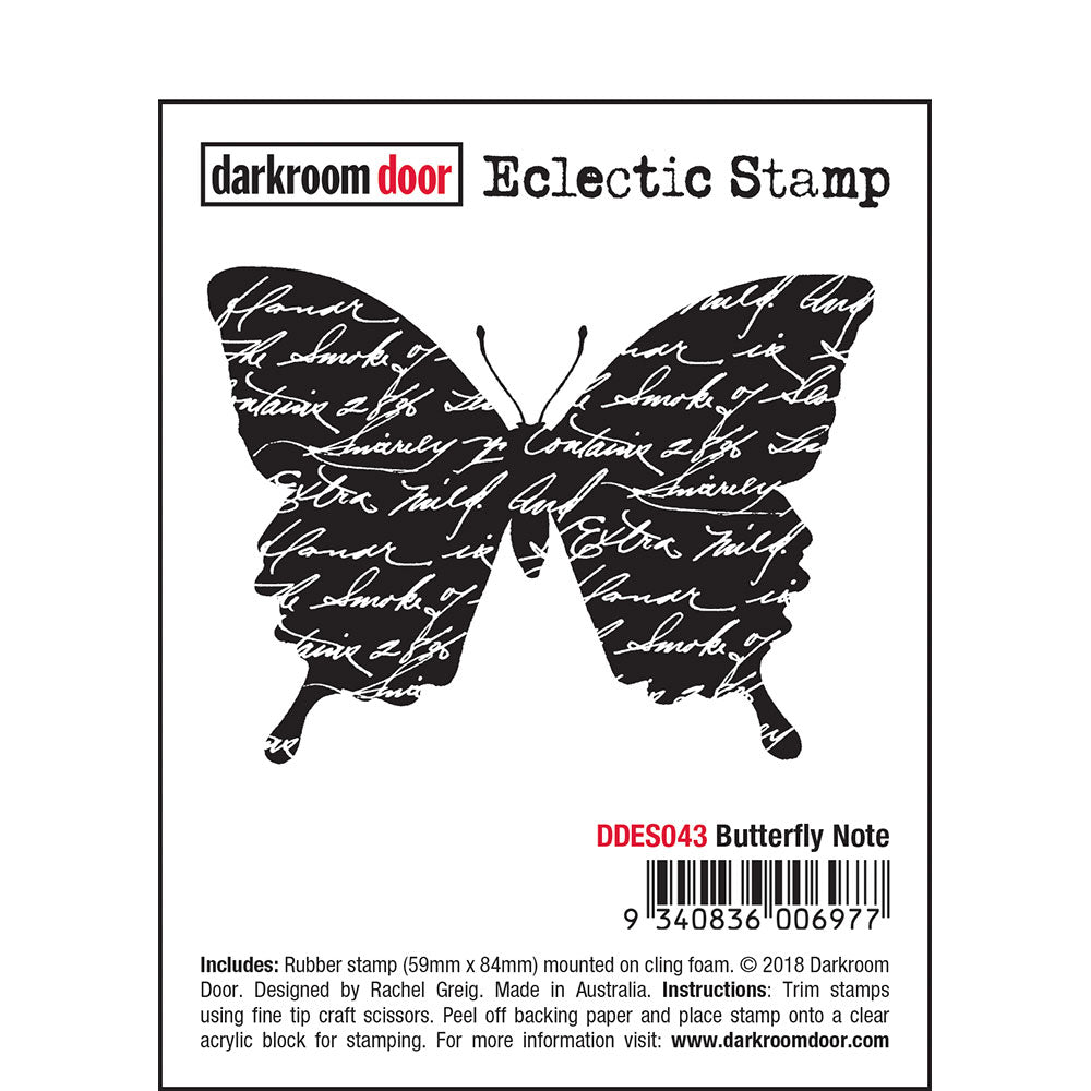 Rubber Stamp - Darkroom Door - Eclectic Stamp -Butterfly Note – 10Cats