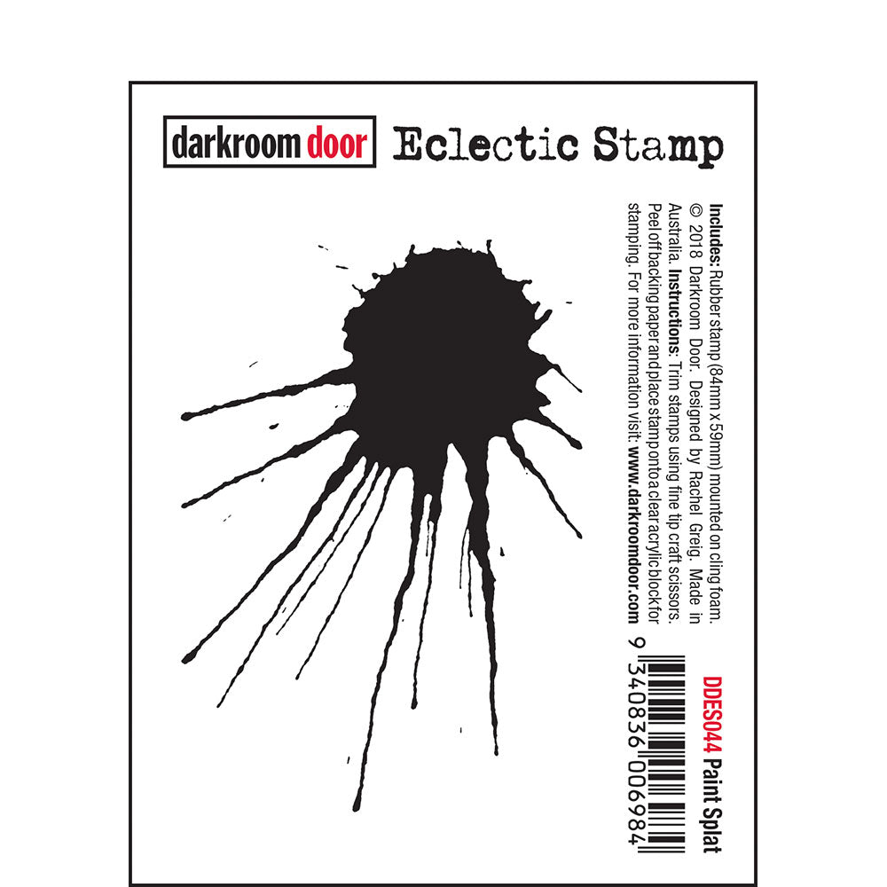 Rubber Stamp - Darkroom Door - Eclectic Stamp -Paint Splat