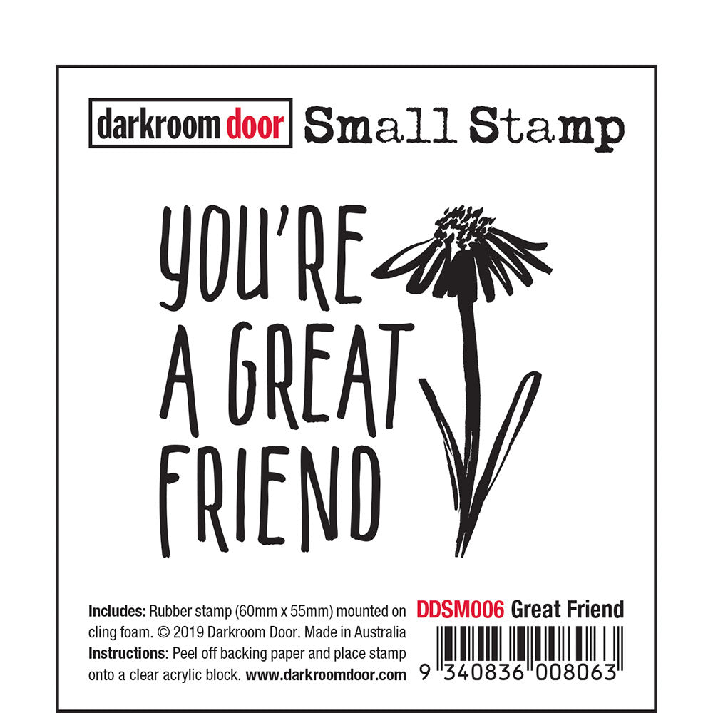 Rubber Stamp - Darkroom Door - Small Stamp - Great Friend