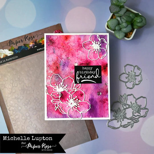 Paper Rose Embossing Folder Baby Blue