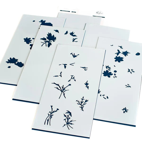 PinkFresh Studio-Layering Stencils - Whimsical Blooms