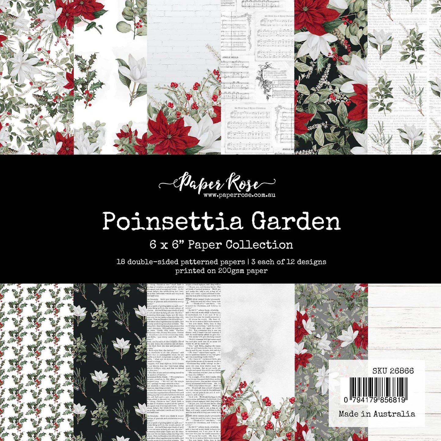 Paper Rose -Poinsettia Garden 6x6 Paper Collection