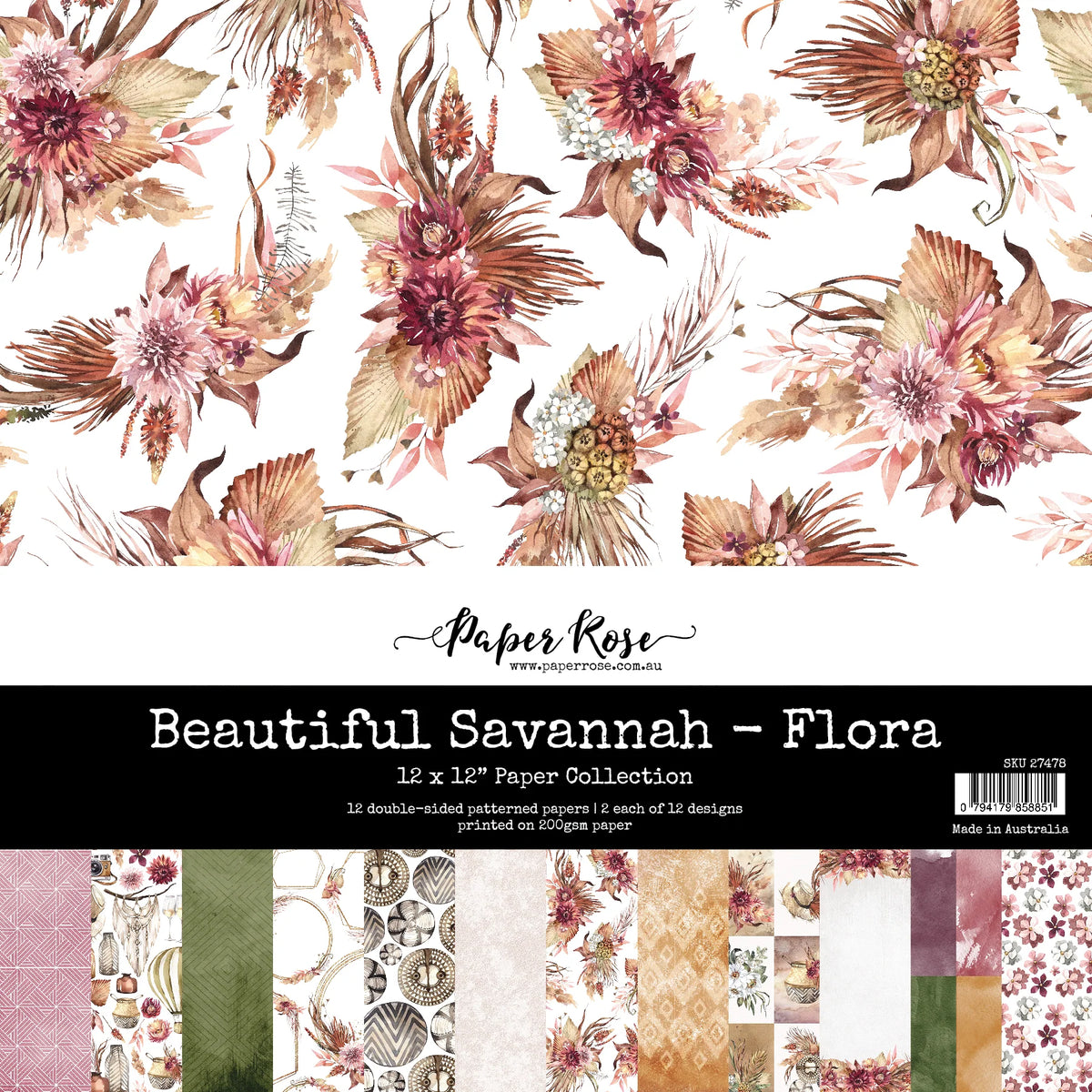 Paper Rose Beautiful Savannah- Flora 12 x 12 Paper Collection