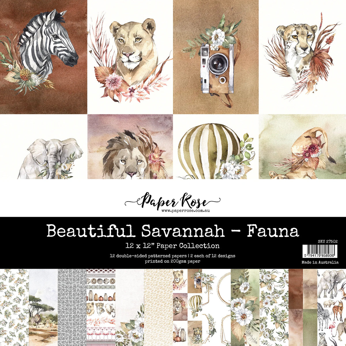Paper Rose Beautiful Savannah - Fauna 12 x 12 Paper Collection