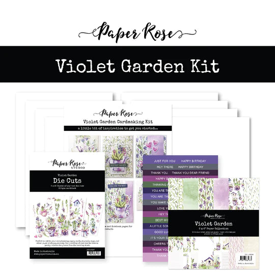 Paper Roses Violet Paper Rose - Violet Garden Cardmaking Kit – 10Cats