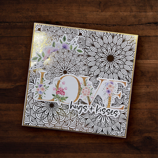 Paper Rose - Mandala Card Fronts - Gold Foil  6'x6' Paper Collection