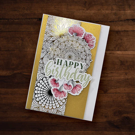 Paper Rose - Mandala Card Fronts - Gold Foil  6'x6' Paper Collection