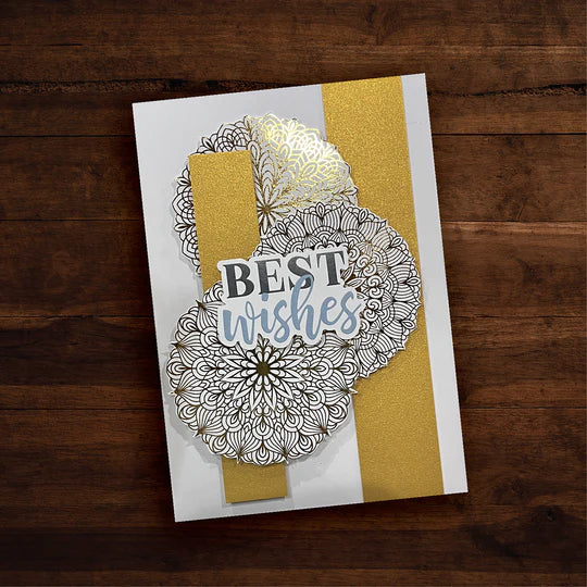 Paper Rose - Mandala Card Fronts - Gold Foil  6'x6' Paper Collection