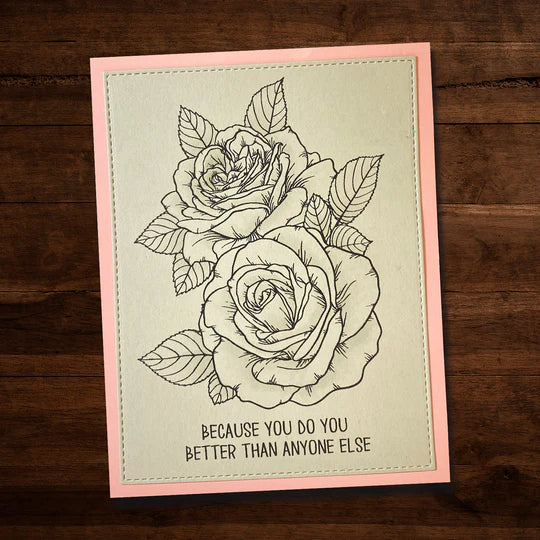 Paper Rose -  Clear Stamp Set - Sketchy Roses