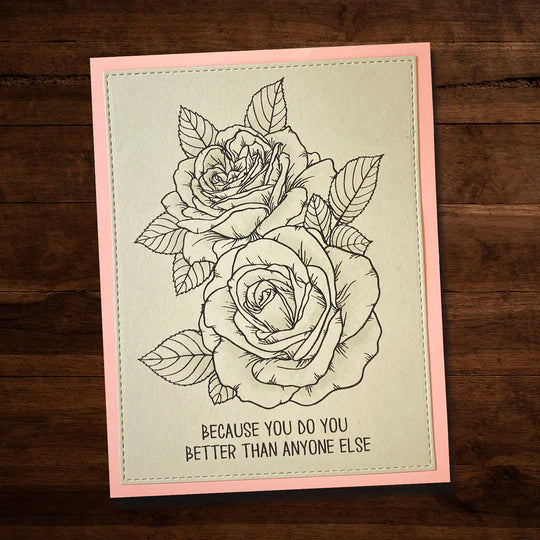 Paper Roses Word Stamps Paper Rose - Clear Stamp Set - Sketchy Roses – 10Cats