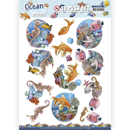 3D Push Out - Amy Design - Seahorse Ocean Wonders