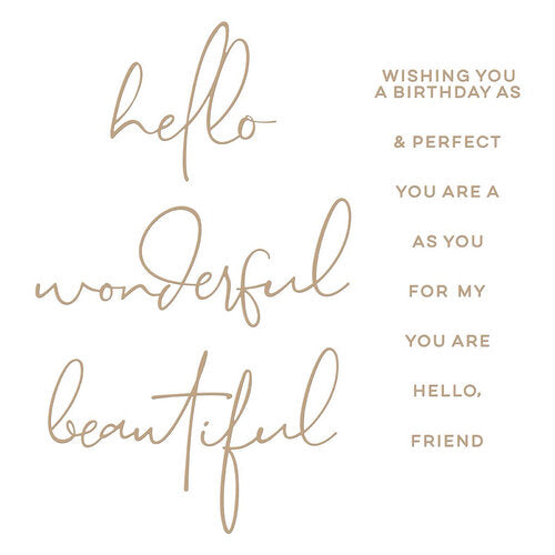 Spellbinders- Paper Arts - Hot Foil Plates Hello Friend Sentiments