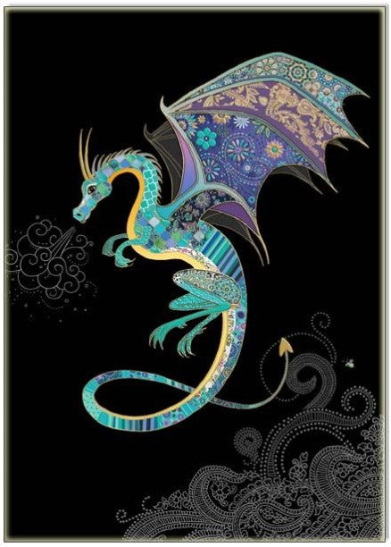 Bug Art Greeting Cards - Blue Dragon