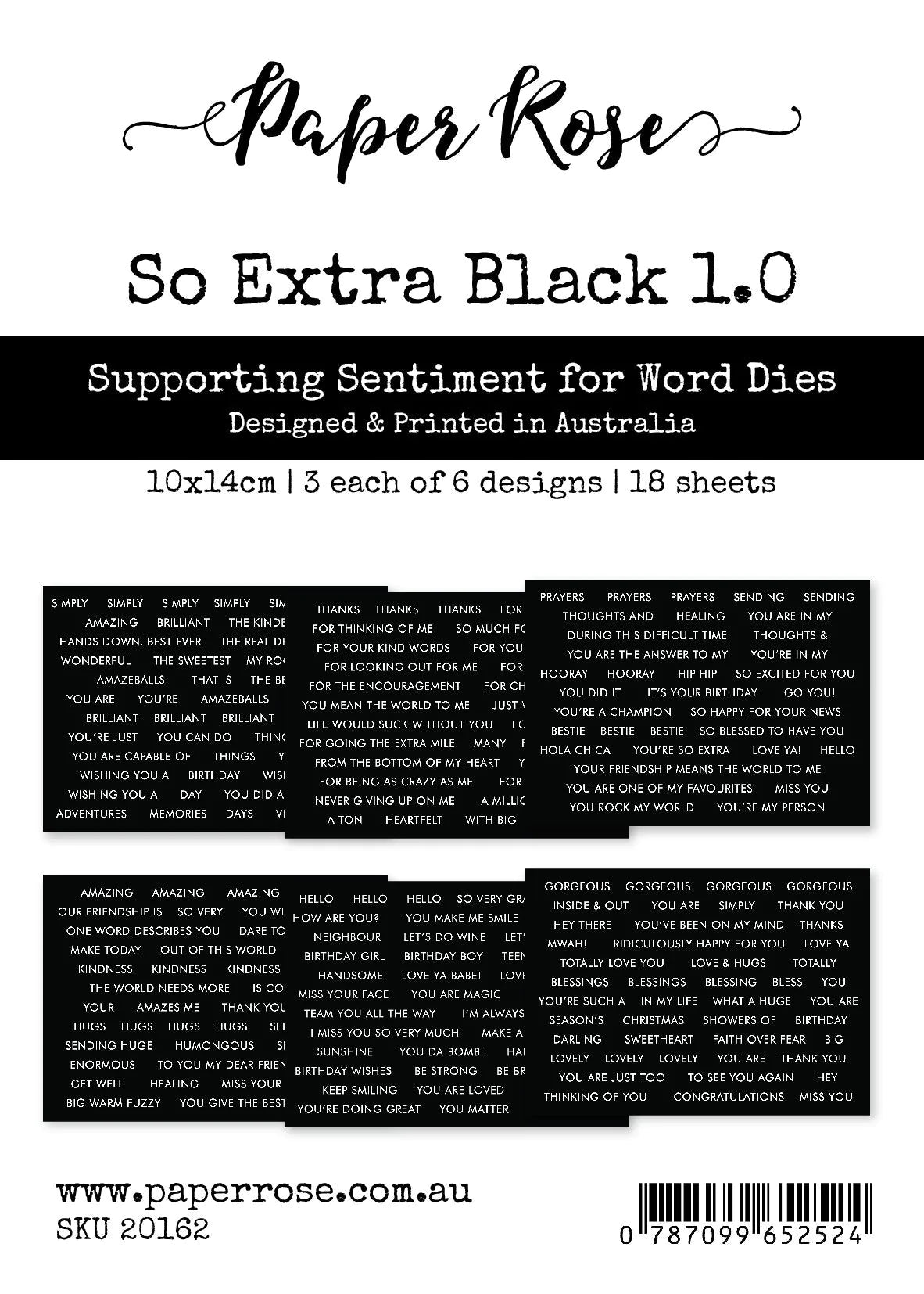 Paper Rose - So Extra Black 1.0 Supporting Sentiments