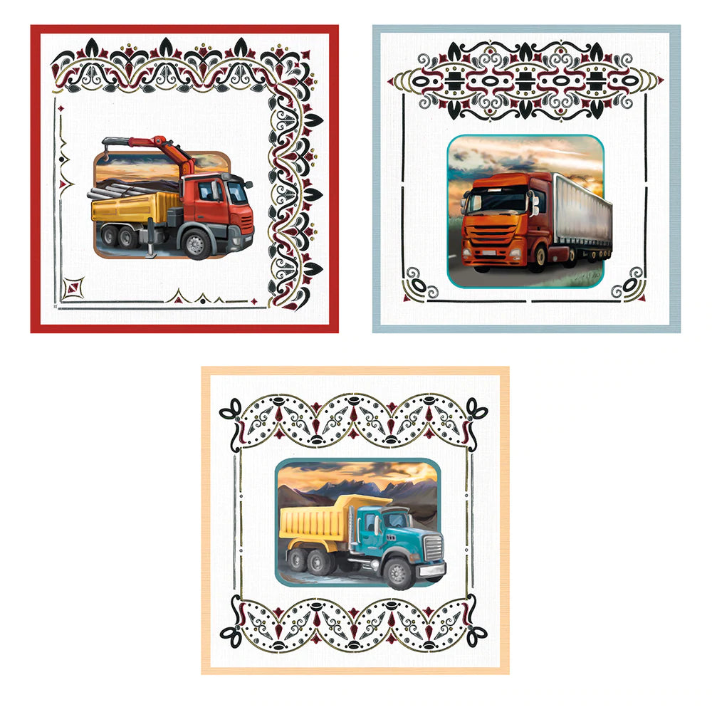 A4 - 3D Diecut Decoupage Set - Trucks Arts & Crafts Couture Creations