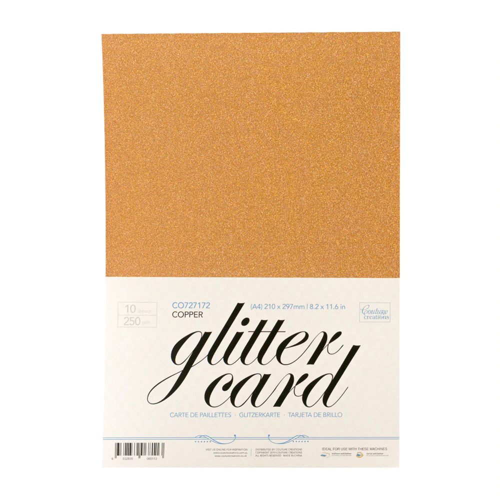 A4 Glitter Card 250gsm - Copper Arts & Crafts Couture Creations