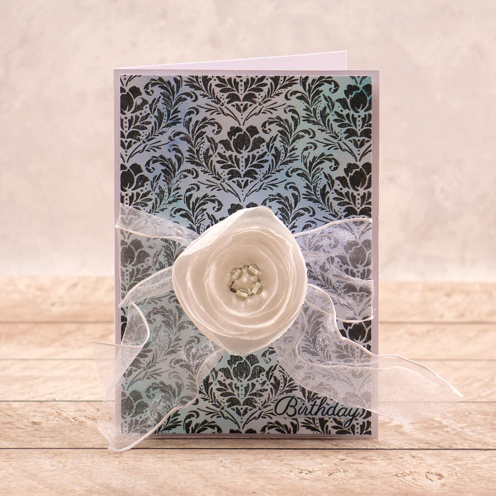 Acrylic Background Stamp - Flourished Flowers Arts & Crafts Couture Creations