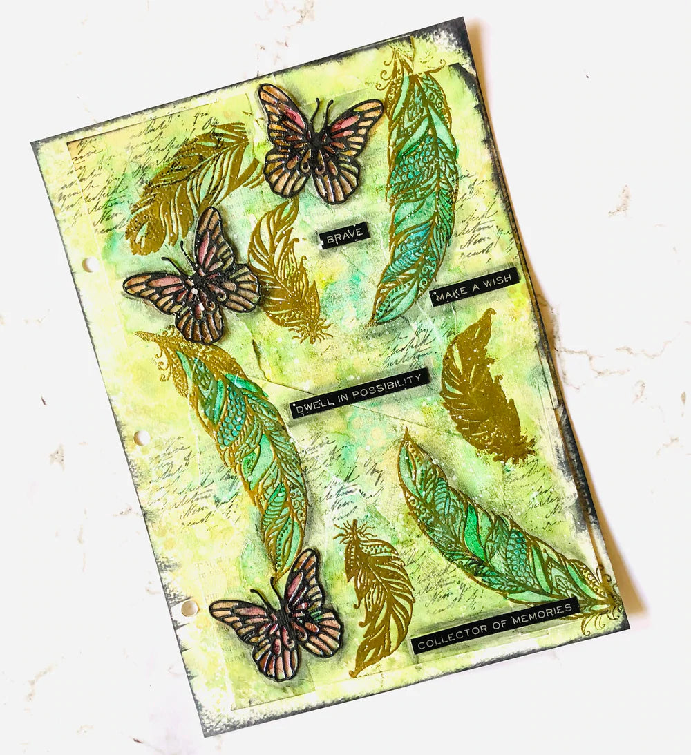Acrylic Stamps - Filigree Feathers Arts & Crafts Couture Creations
