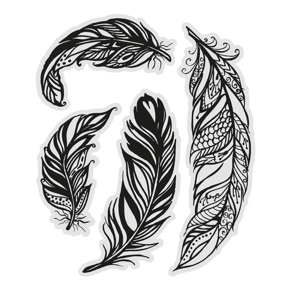 Acrylic Stamps - Filigree Feathers Arts & Crafts Couture Creations