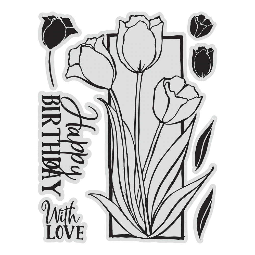 Acrylic Stamps - Framed Tulips Arts & Crafts Couture Creations