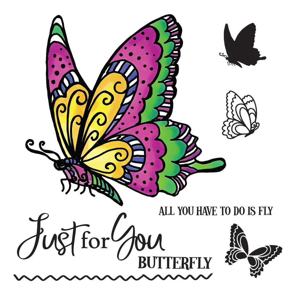 Acrylic Stamps - Just for you Butterfly Arts & Crafts Couture Creations