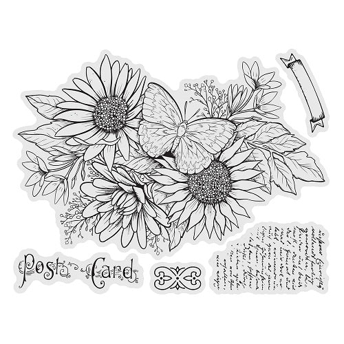 Acrylic Stamps - Vintage Stamps - Sunflowers
