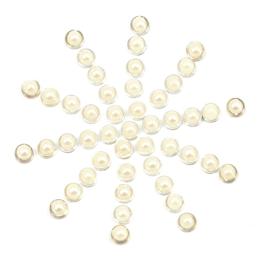 Adhesive Silver + Pearl Set (50pc) (7mm x 15mm) Arts & Crafts Couture Creations