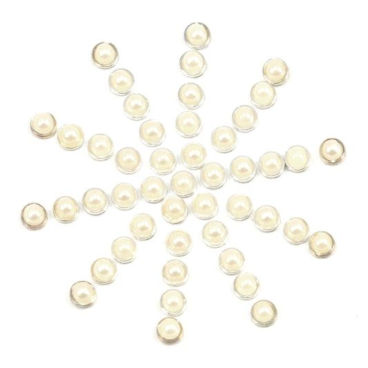 Adhesive Silver + Pearl Set (50pc) (7mm x 15mm) Arts & Crafts Couture Creations