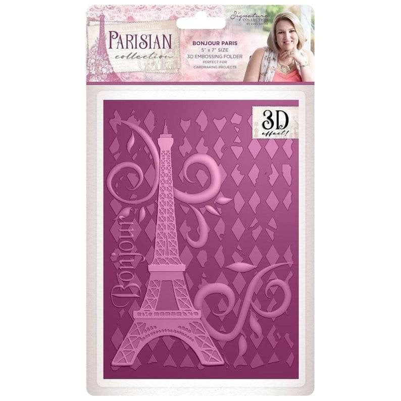 Crafters Companion 3D Embossing Folder 5”x7” - Bonjour Paris Arts & Crafts Crafters Companion