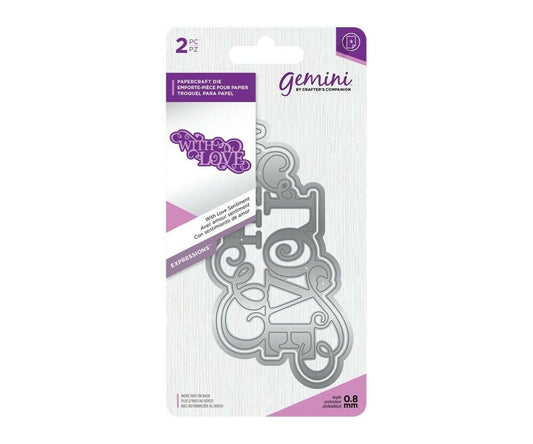 Crafters Companion Gemini Die - With Love Arts & Crafts Crafters Companion