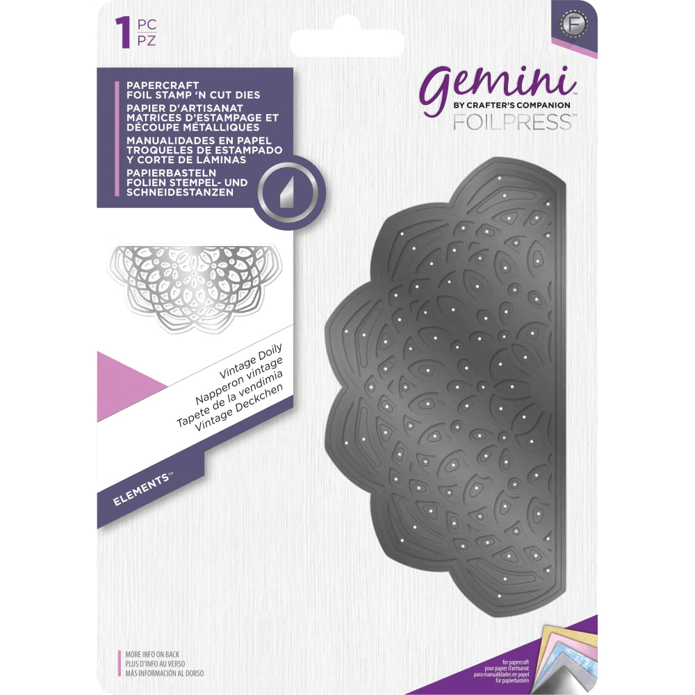 Crafters Companion Gemini Foil Stamp n Cut Die - Vintage Doily Arts & Crafts Crafters Companion