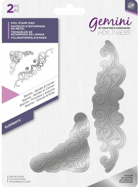 Crafters Companion Gemini Foilpress Die - Biarritz - Border & Corner Arts & Crafts Crafters Companion