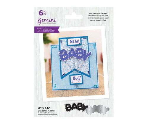 Crafters Companion Gemini Stamp & Die - Balloon Sentiments - Baby Arts & Crafts Crafters Companion
