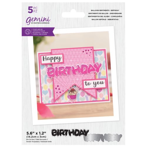 Crafters Companion Gemini Stamp & Die - Balloon Sentiments - Birthday Arts & Crafts Crafters Companion