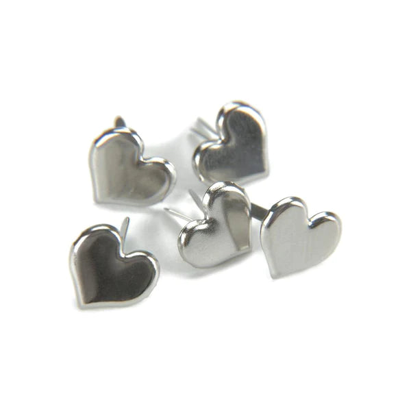 Creative Impressions - Silver Heart brads (50) 10Cats