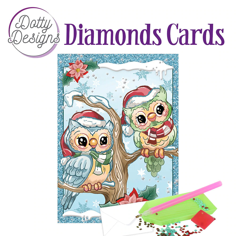 Diamond Cards - Christmas Owls (100 x 150mm) Arts & Crafts Couture Creations