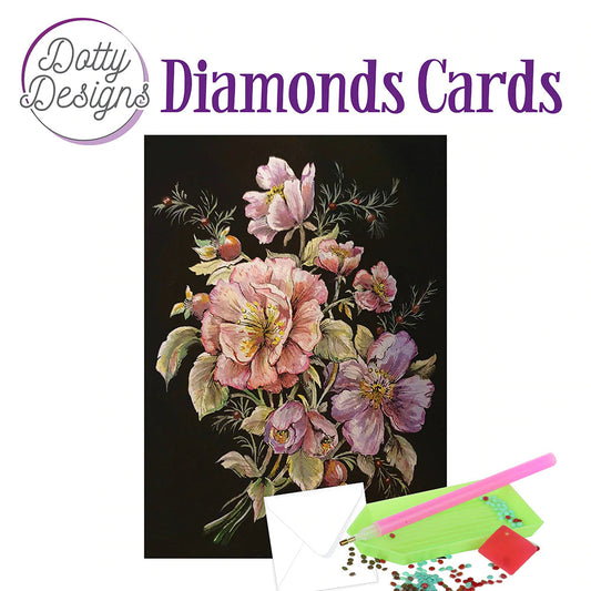 Diamond Cards - Roses in Black (100 x 150mm) Arts & Crafts Couture Creations